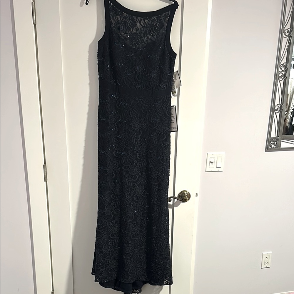 ECI Navy Sequin Embellished Maxi Dress